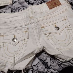 True Religion cream shorts